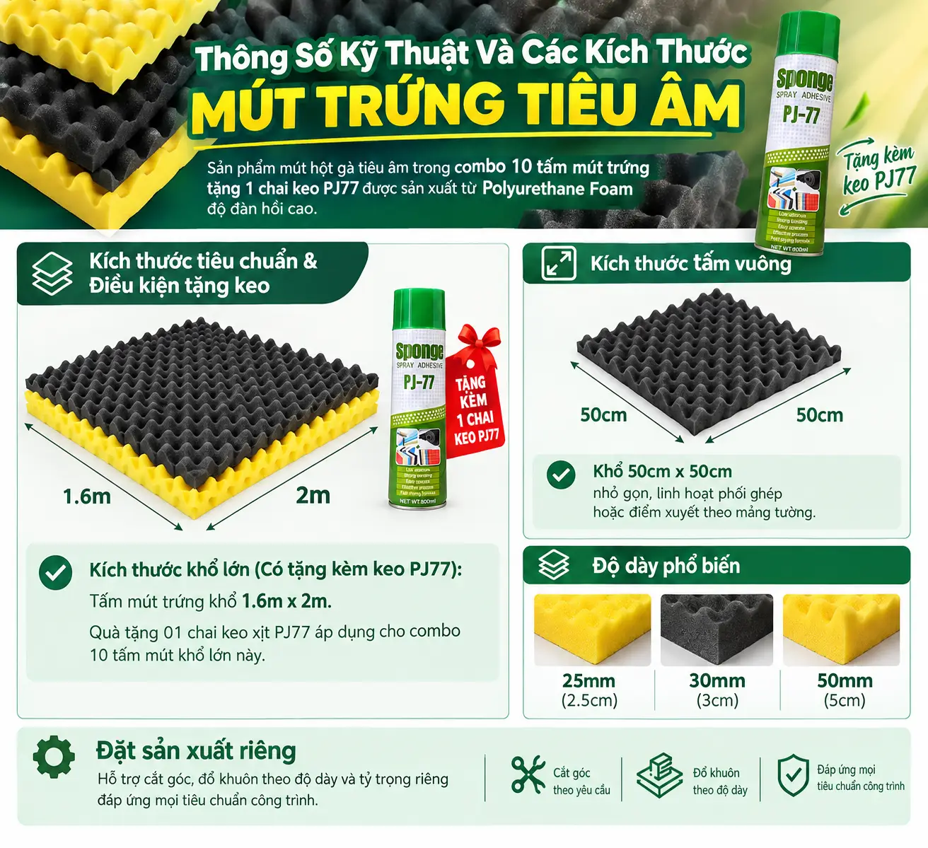 Thông Số Kỹ Thuật Và Các Kích Thước Mút Trứng Tiêu Âm