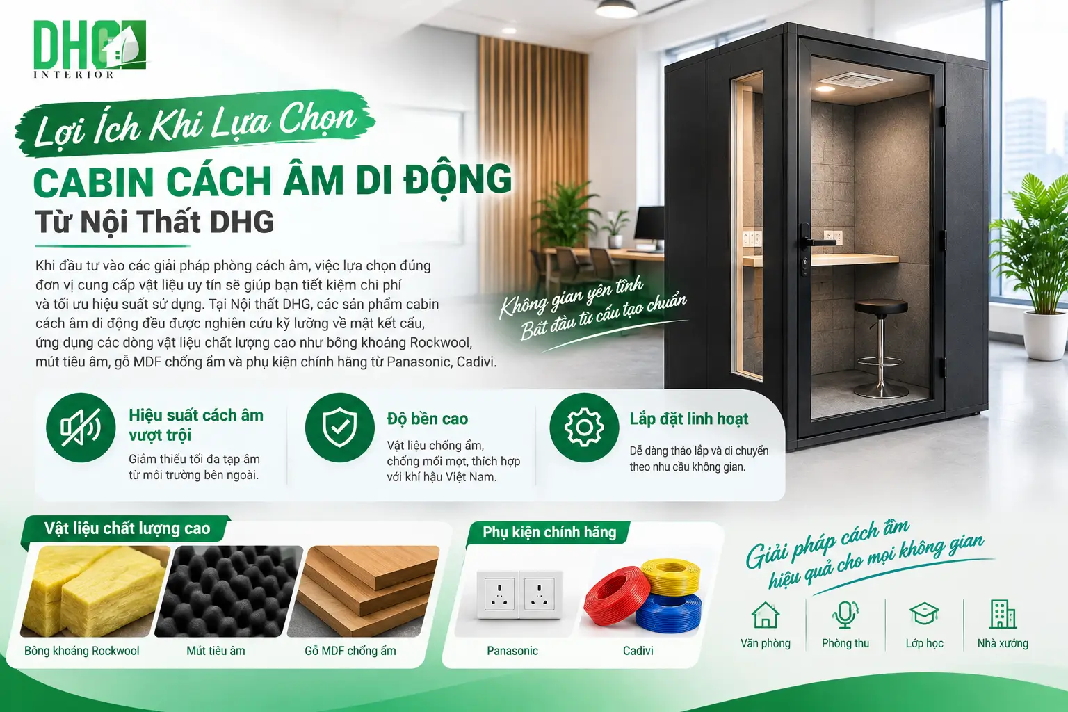 10 Thành Phần Quan Trọng Trong Cấu Tạo Của Một Cabin Cách Âm Di Động Chuẩn Kỹ Thuật 3 Lợi Ích Khi Lựa Chọn Cabin Cách Âm Di Động Từ Nội Thất DHG