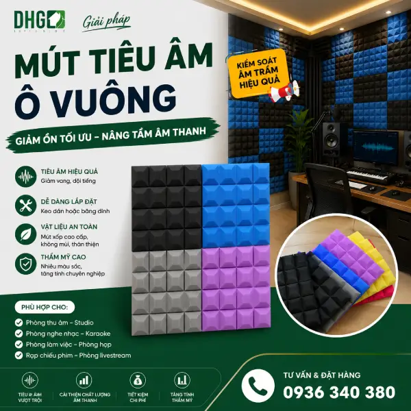Mút ô vuông tiêu âm