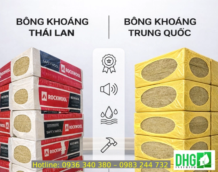 So sánh bông khoáng Thái Lan và bông khoáng Trung Quốc