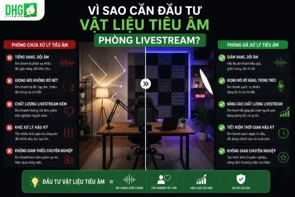 Vì sao cần đầu tư vật liệu tiêu âm phòng livestream