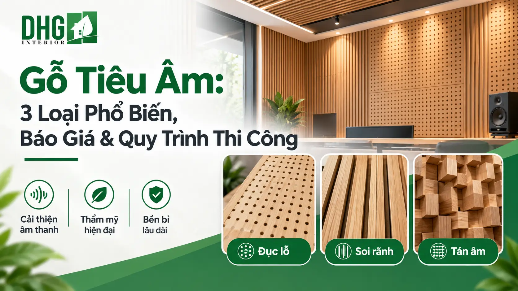 Gỗ Tiêu Âm: 3 Loại Phổ Biến, Báo Giá & Quy Trình Thi Công